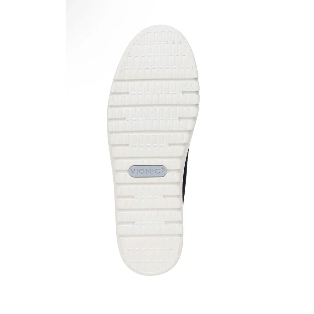 Vionic Womens 8 Medium Navy Blue Knit Slip On Sneakers Comfort Walking Flats New